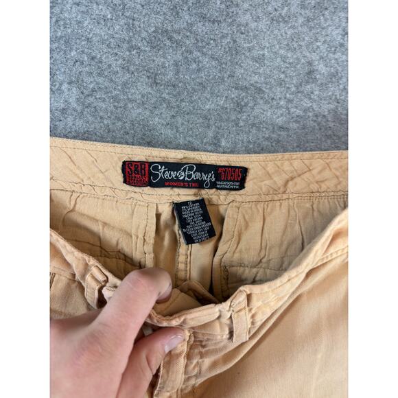 VINTAGE Steve & Barrys Pants Womens Size 12 Tan Twill Bootcut Low Rise Y2K Bratz - Picture 7 of 8